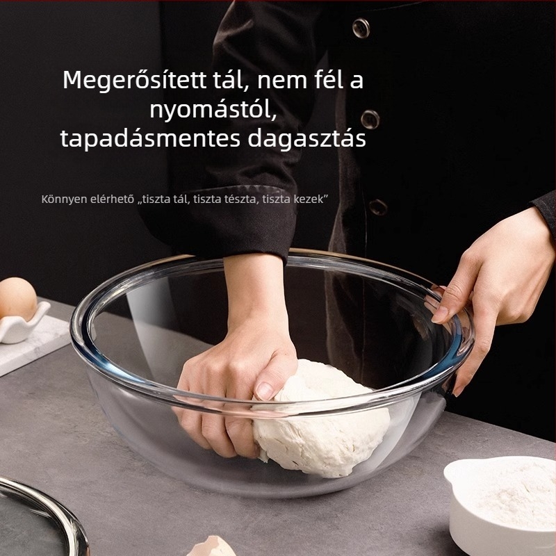 Fedeles hőálló üvegből készült tésztakeverő tál, tapadásmentes dagasztó tál krém és tojások keveréséhez