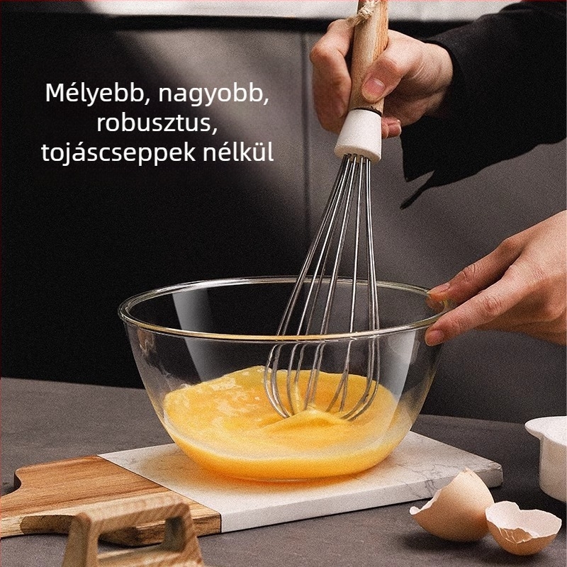 Fedeles hőálló üvegből készült tésztakeverő tál, tapadásmentes dagasztó tál krém és tojások keveréséhez