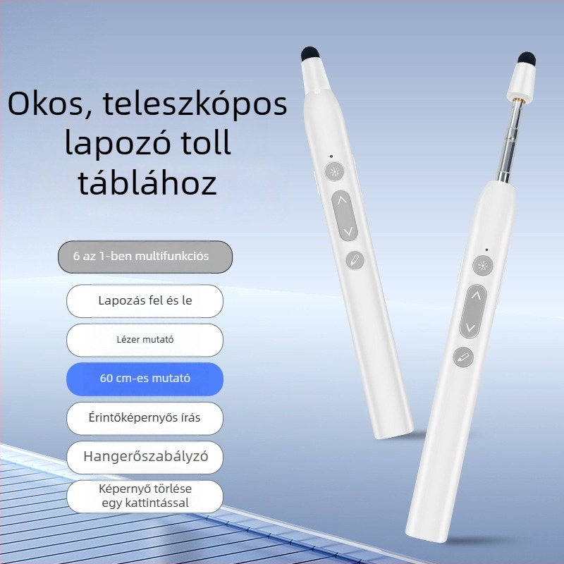 Intelligens összecsukható mutató oldalváltó funkcióval, lézerpointer, kapacitív toll irodai és oktatási célokra, hat az egyben, Seewo kompatibilis