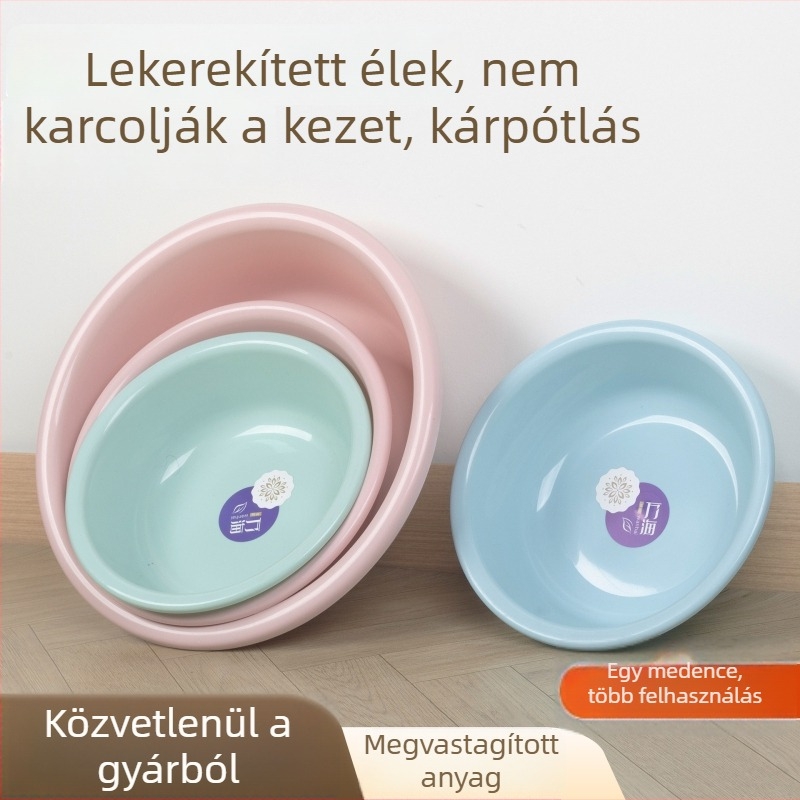 Konyhába és kollégiumba való vastag falú műanyag mosómedence – zöldségek és edények mosása, arc- és lábmosás, ruhák mosása
