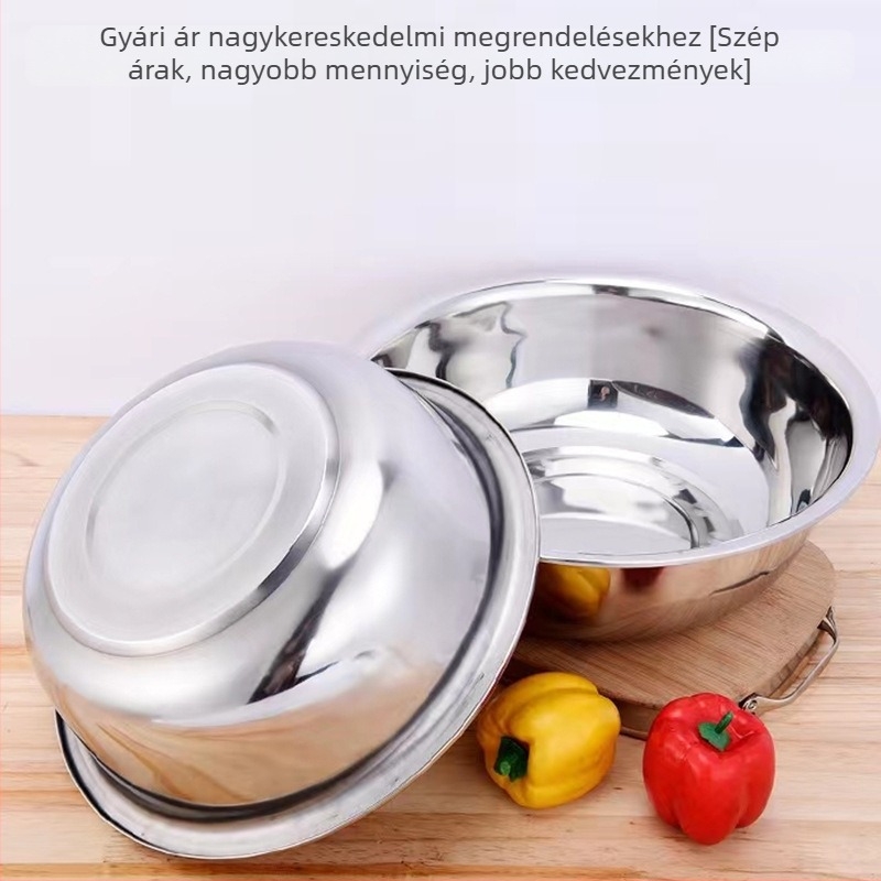 Mágneses rozsdamentes acél mosogatóedény ívelt szélekkel, nagy konyhai mosóedény