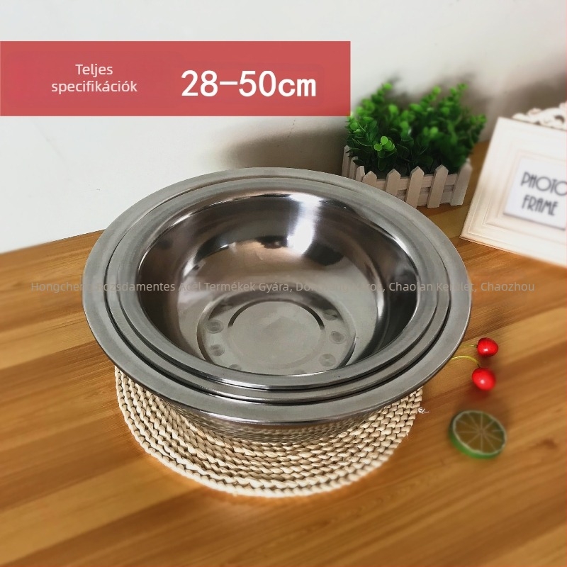 Rozsdamentes acél mosóedény kiemelt peremmel, 28–50 cm
