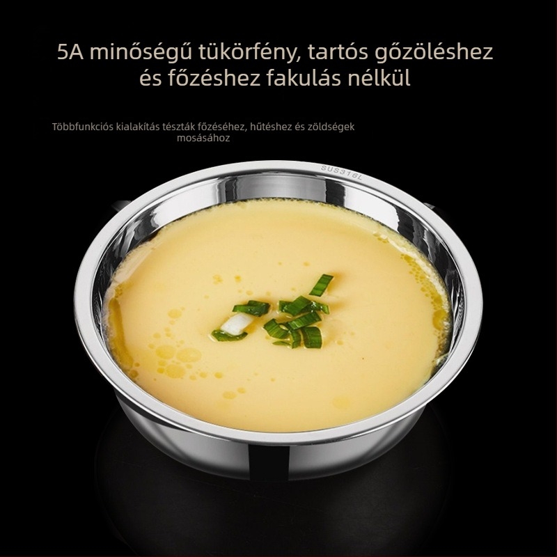 316L rozsdamentes acél levesestál, multifunkcionális konyhai tál, vastagított, élelmiszer-minőségű, háztartási használatra