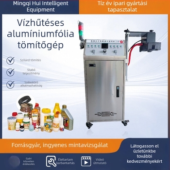 Vízhűtéses elektromágneses indukciós alumíniumfóliás záróberendezés rendhagyó formájú üvegekhez, kis tömítés, soros fóliazáró gép