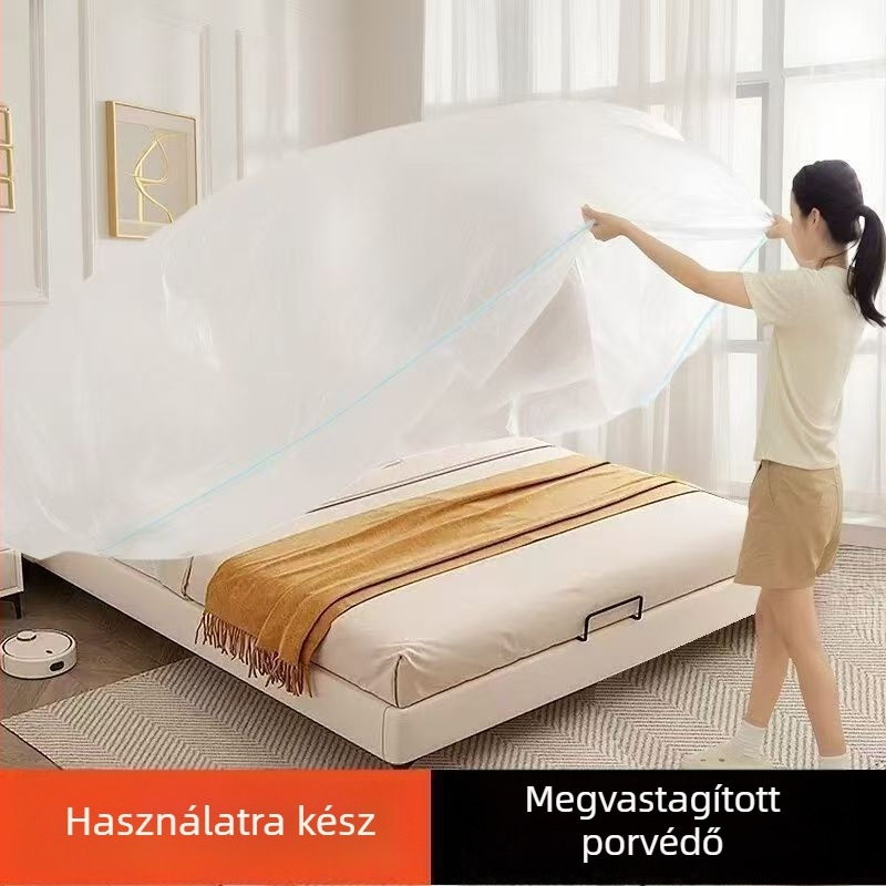 Extra nagy méretű egyszer használatos porvédő huzat ágyhoz, kanapéhoz és bútorokhoz, rugalmas éllel, teljes lefedéssel.