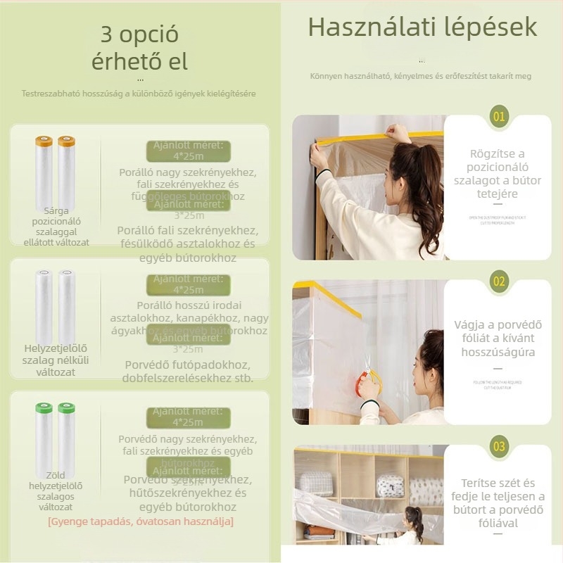 PE műanyag porvédő bútorfedő kanapéhoz és más bútorokhoz