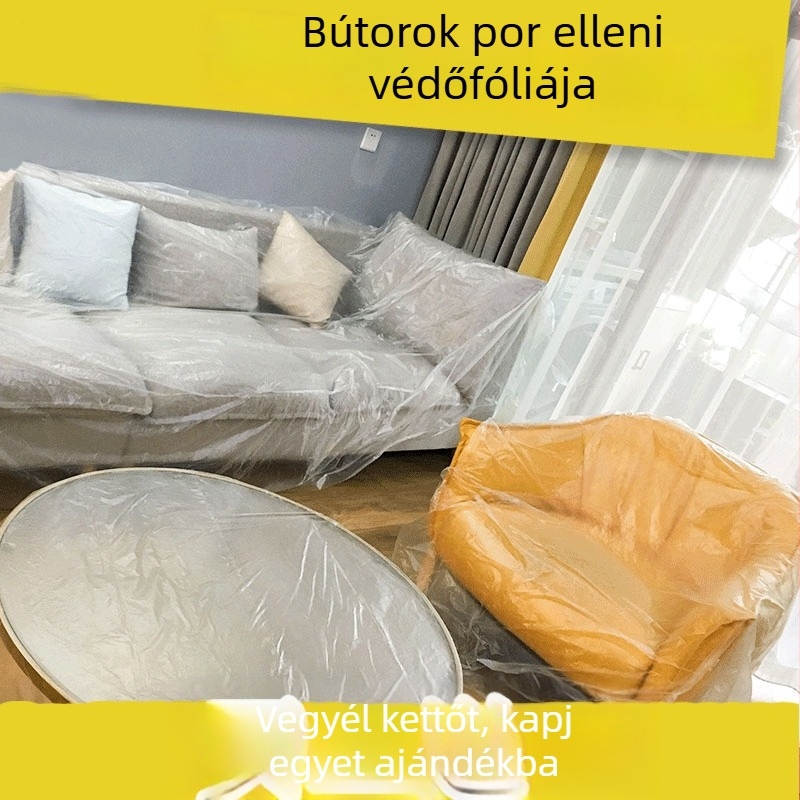 Egyszer használatos háztartási ágytakaró por elleni védelem, bútorokra és kanapéra, műanyag védőfólia dekorációhoz