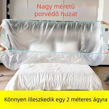 Egyszer használatos ágytakaró gumis éllel, kanapé és bútorok porvédő műanyag borítás, babaágy huzat, kollégiumi használathoz
