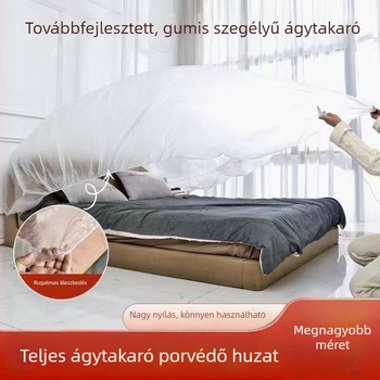 Egyszer használatos ágytakaró gumis éllel, kanapé és bútorok porvédő műanyag borítás, babaágy huzat, kollégiumi használathoz