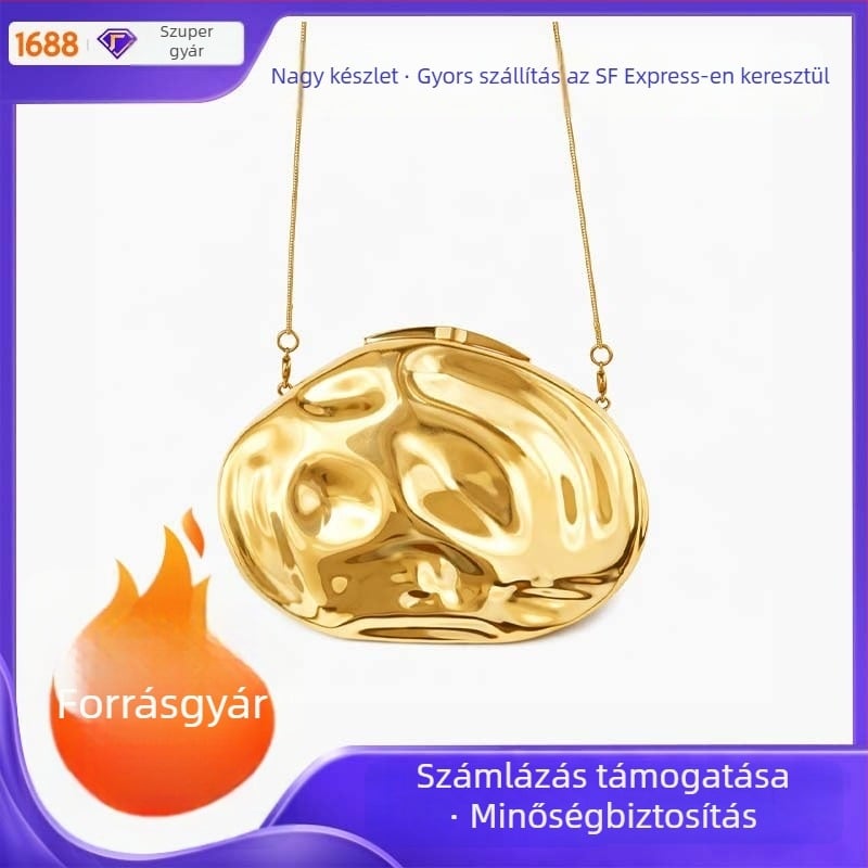 2024 női estélyi crossbody táska egy vállon, európai–amerikai stílus, szabálytalan kagyló alakú akril doboz szív díszítéssel