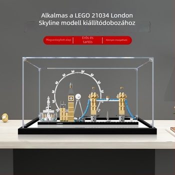 Akril kijelző doboz LEGO 21034 Architecture Series London számára, magas átlátszó porvédett tároló