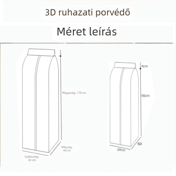 PEVA vastagított 3D porvédő ruhákhoz – ruhatároló tasakok készlet