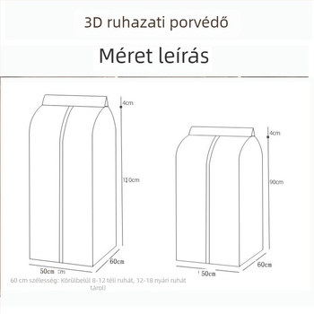 PEVA vastagított 3D porvédő ruhákhoz – ruhatároló tasakok készlet