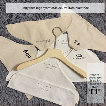 Vállfa ruházati fedél, vászonból, csúszásmentes, pamut–len anyag, logóval testreszabható, ruházati üzletek számára