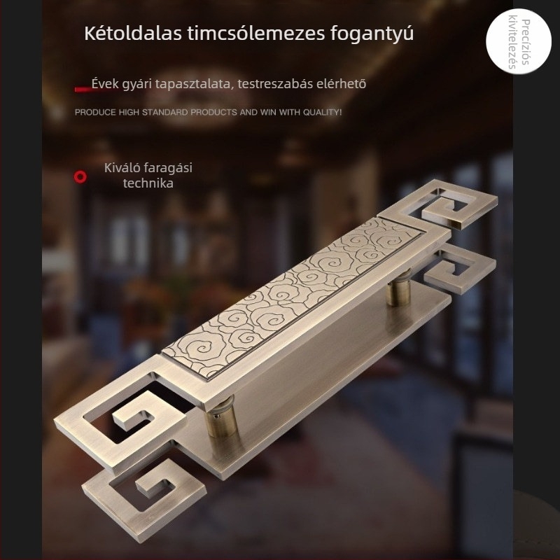 Kétoldalas faragott alumínium ajtónyél üveg- és faajtókhoz