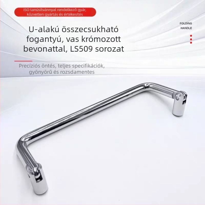 LS509 rozsdamentes acél szekrényfogó, mozgatható kétirányú hajlított U-alakú fogó, polírozott felülettel, egyedi gyártású, készleten