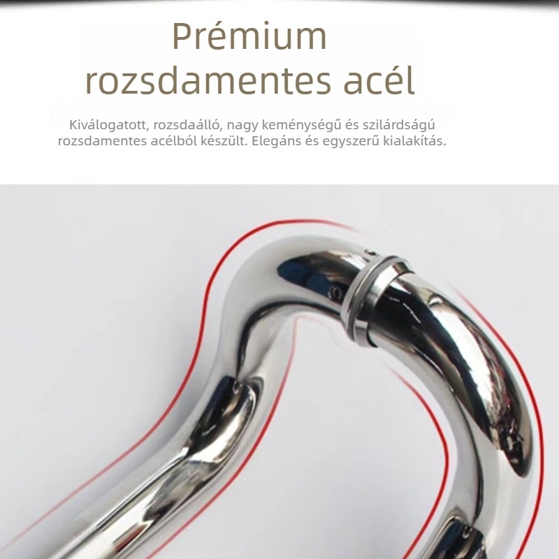 Rozsdamentes acél keretes üvegajtó nyél, négy görbülettel