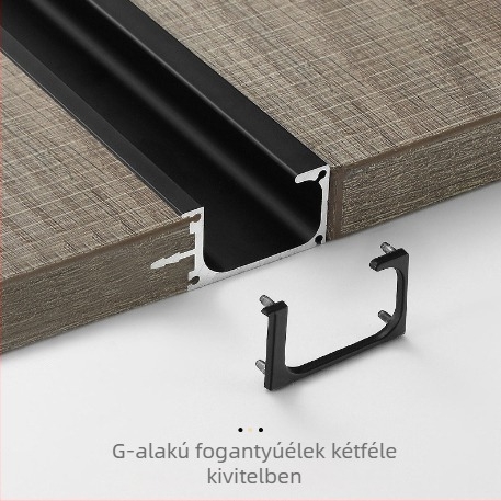 G alakú bútorfogantyú alumíniumötvözetből, slotos beépítésű, rejtett hosszú fogantyú szekrényekhez, testreszabható