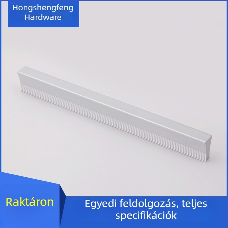 Hosszabbított alumíniumötvözet gardróbfogantyú, egyenes kivitel