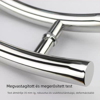 Üvegajtó fogantyú S-alakú rögzítő lábbal, tolóajtóhoz és faajtóhoz — modern minimál stílusú főajtó készlet