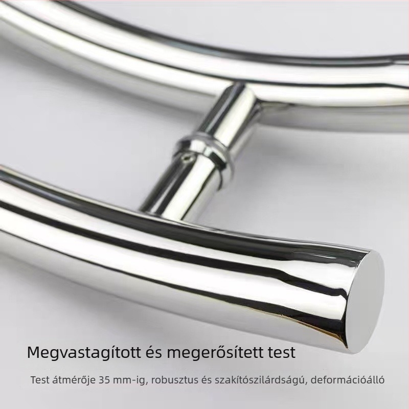 Üvegajtó fogantyú S-alakú rögzítő lábbal, tolóajtóhoz és faajtóhoz — modern minimál stílusú főajtó készlet