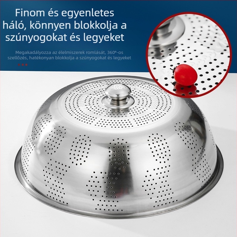 Rozsdamentes acél ételtakaró az étkezőasztalhoz, konyhai porvédő, nyári szúnyog- és légyvédelem