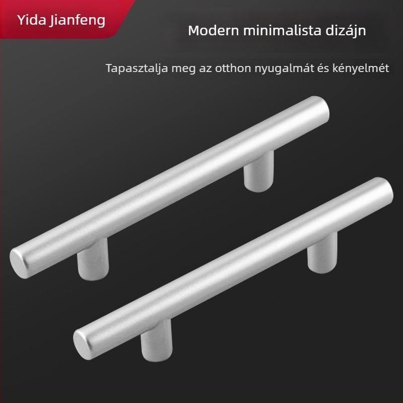 Műanyag szekrényfogantyú, ívelt T-alakú, modern minimalista stílus