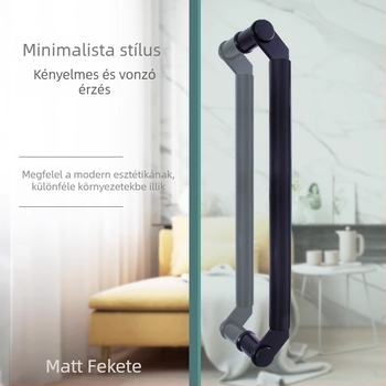 Üveges ajtó fogantyú keretes és fa ajtókhoz; rozsdamentes acélból, fekete titánium, rozé arany és sárga titán felülettel