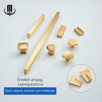 Modern minimalista sárgaréz fogantyú szekrényekhez és fiókokhoz