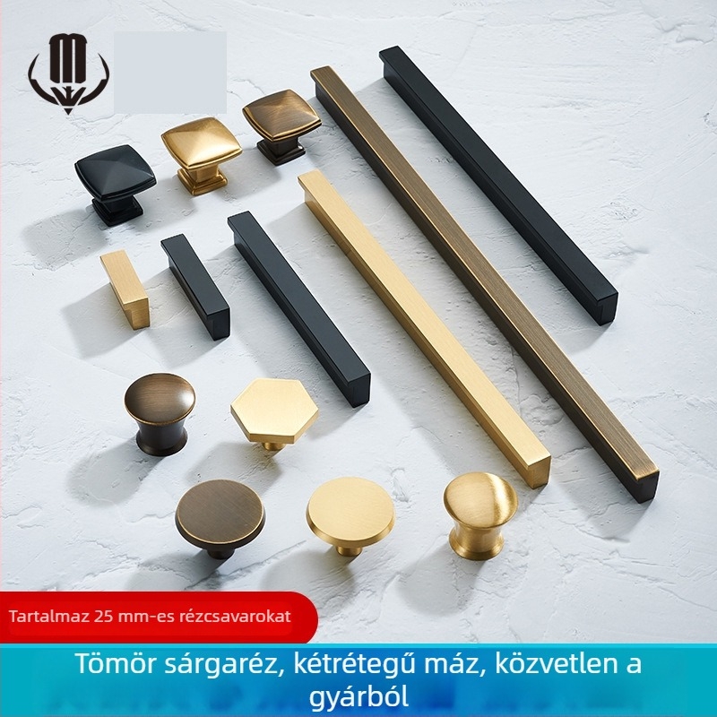 Modern minimalista sárgaréz fogantyú szekrényekhez és fiókokhoz