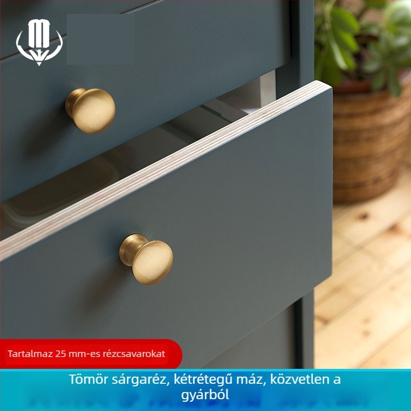 Modern minimalista sárgaréz fogantyú szekrényekhez és fiókokhoz