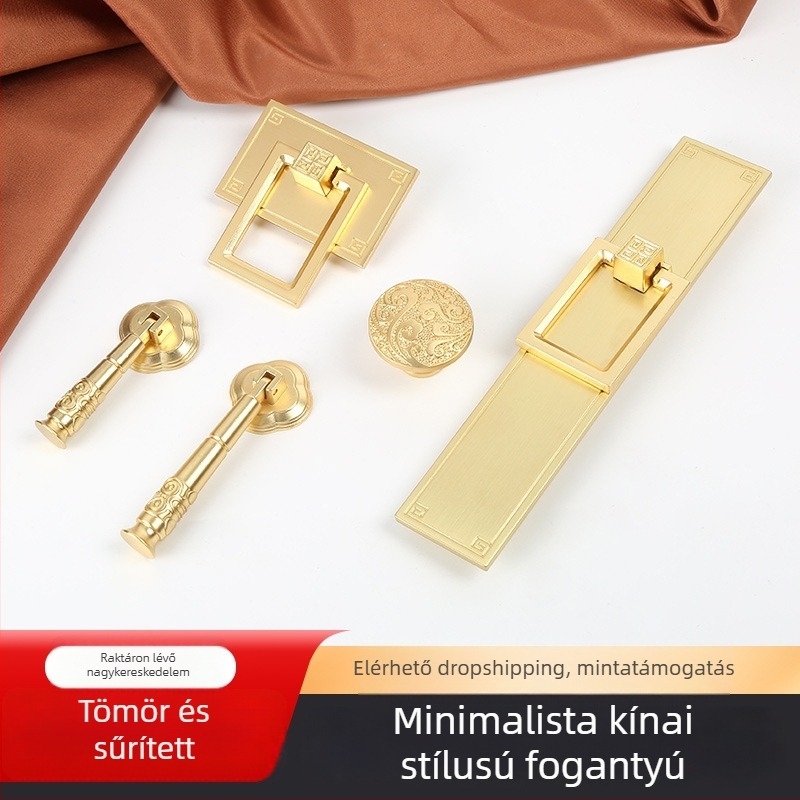 Egyedi új kínai stílusú ruhásszekrény ajtókilincs, tömörfa bútorokhoz, hardver, retro szekrény- és fiók kilincs