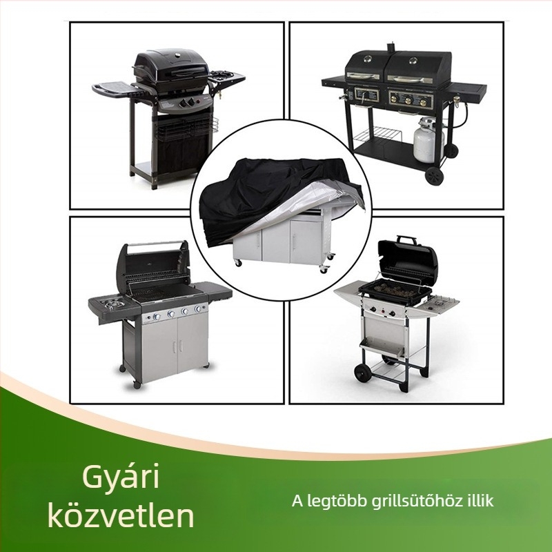 BBQ grillfedél, 210D Oxford anyag, vízálló és porálló, kerti grill- és bútorfedél
