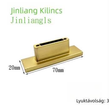 Modern minimalista gardróbszekrény fogantyú, cinkötvözet, csiszolt réz felülettel, 32 mm furattáv, fém bútorkiegészítő