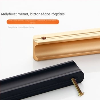 Új alumíniumötvözetes ruhásszekrény ajtó hosszú fogantyú, szekrényekhez és fiókokhoz, modern minimalist stílus, magas minőségű rejtett ajtófogantyú
