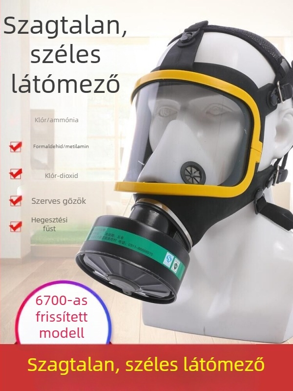 Teljes arcú gázmaszk festéshez, permetezéshez és vegyi anyagokhoz – védelem a toluen ellen, tűz, por és szagok ellen