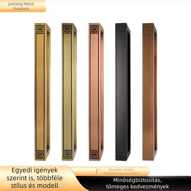 Kínai stílusú dupla ajtó kilincs, antik üveg kilincs, fa kilincs, bronz gravírozott felület, prémium négyzetcsöves kilincs