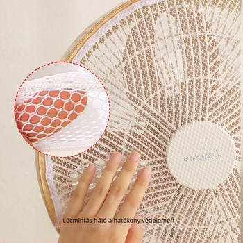 Kétfunkciós ventilátorfedél, gyerekbiztos csípés elleni háló, porvédő textilfedél, mosható