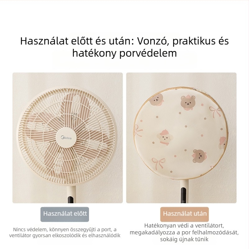 Kétfunkciós ventilátorfedél, gyerekbiztos csípés elleni háló, porvédő textilfedél, mosható
