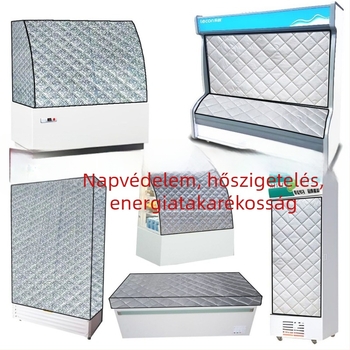 Hűtő- és bemutató szekrényfedél, nap- és porvédő, szigetelő párna és takaró – mind egyben