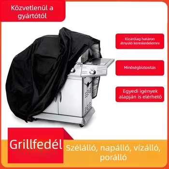 Kültéri BBQ grillvédő huzat, vízálló és porálló, Oxford szövetből, UV-álló