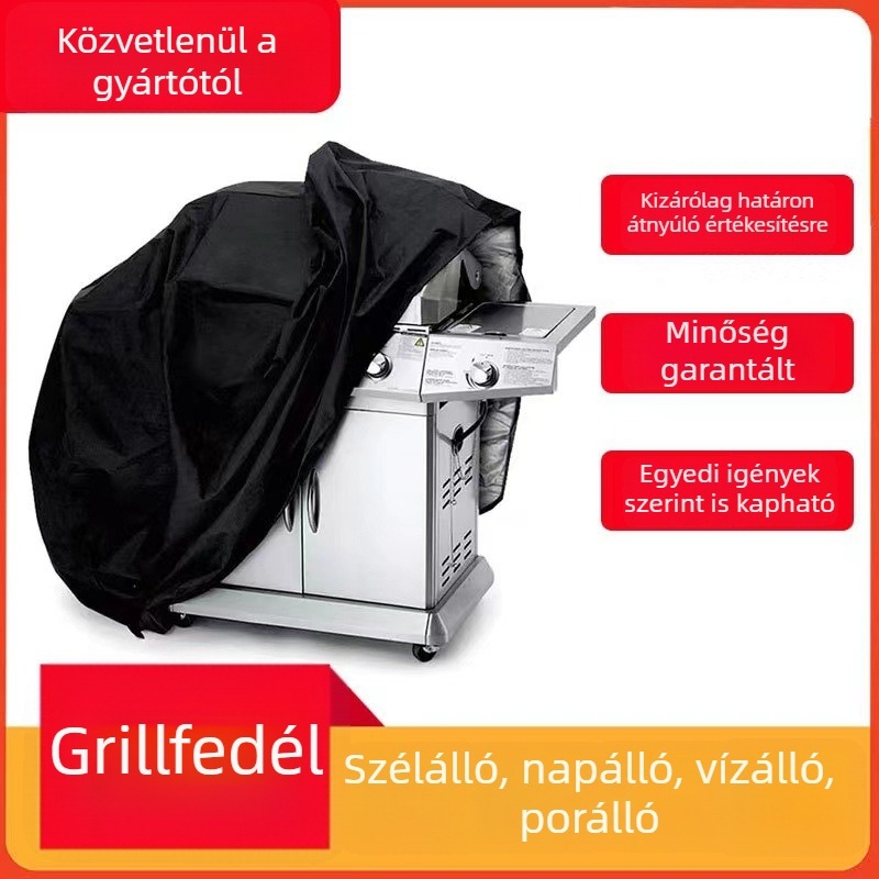 Kültéri BBQ grillkocsi fedél, vízálló és porálló, Oxford vászonból, UV-álló, testre szabható