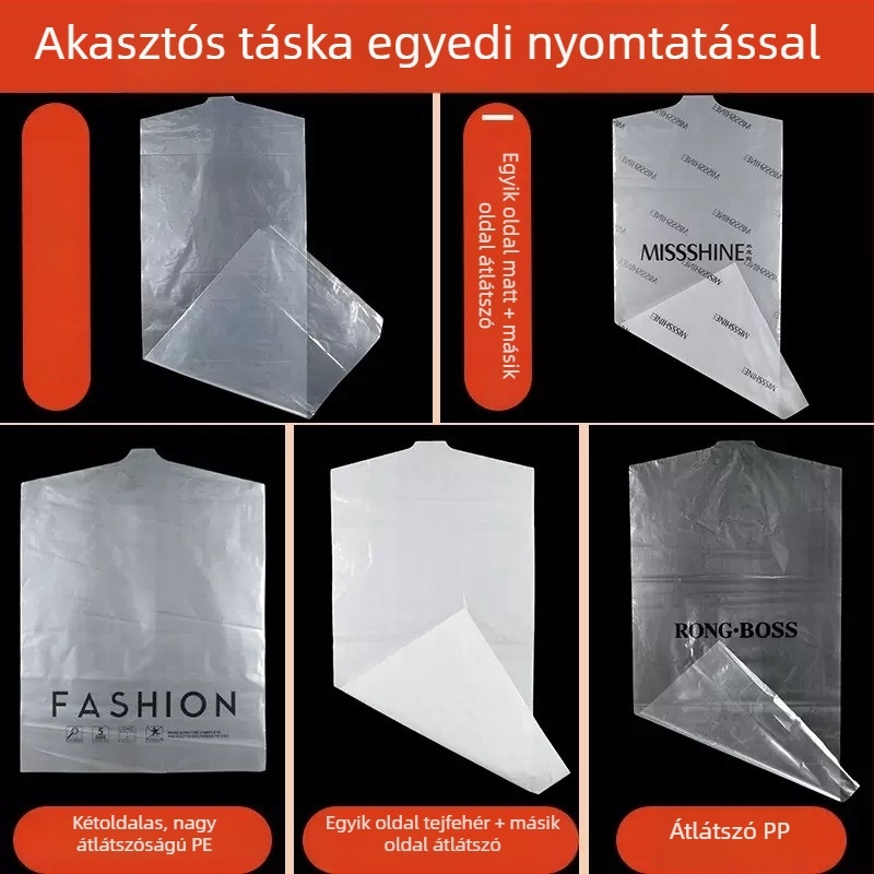 Porvédő ruhazsák öltönyök és pehelykabátok számára, matt átlátszó ruhatartó, dupla rétegű, egyedi gyártás