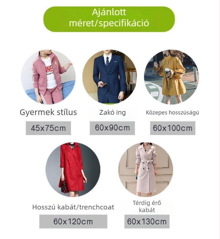 Ruhák porvédő tok egyedi nyomtatott logóval – átlátszó műanyag huzat akasztóval
