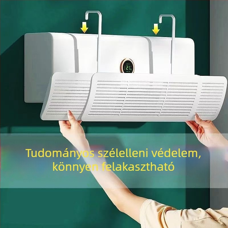 Háromfunkciós klímaberendezés szélvédő, otthoni használatra, telepítés nélkül, megakadályozza a közvetlen légáramot, kihúzható, univerzális falra szerelhető