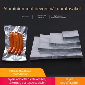 Nylon átlátszó alumíniumfóliás Yin-Yang vákuumsac élelmiszerekhez, táska sík szájjal főtt ételekhez