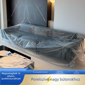 Sofa porvédő teljes lefedéssel, porálló fólia a bútorok védelmére, megerősített műanyag fólia, macskakarcolás elleni védelem