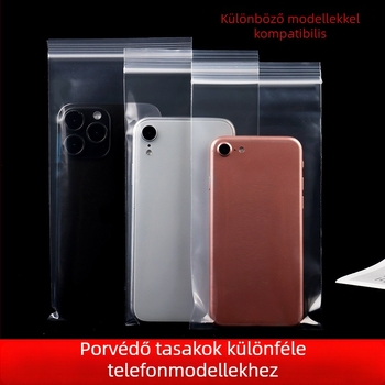 11×21 cm vastag, átlátszó, vízálló és porálló önzáró védő taska mobiltelefonhoz