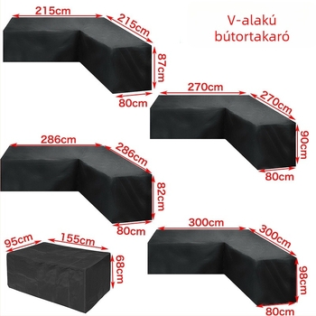 Kültéri kerti bútorok V-alakú sarokkanapé takaró