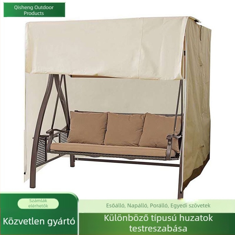 Kültéri dupla hintaszék huzat rottán kosárral, por- és UV-védelemmel
